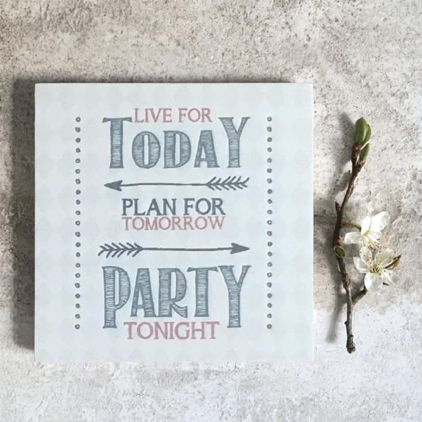 Porcelain Square Coaster - Live For Today
